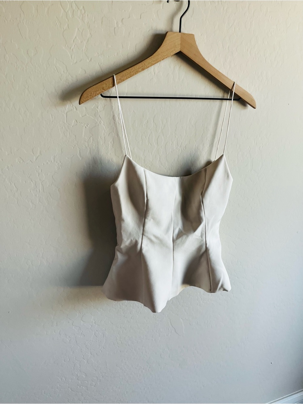 Zara women’s white peplum tank size M coquette glam night out brunch - Picture 3 of 4